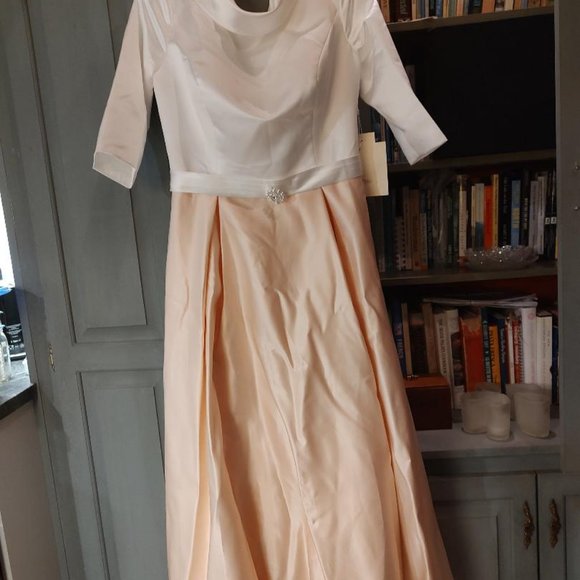 LIght in the Box formal cut-to-measure dress, blush and cream color, Size 12 - Picture 3 of 4